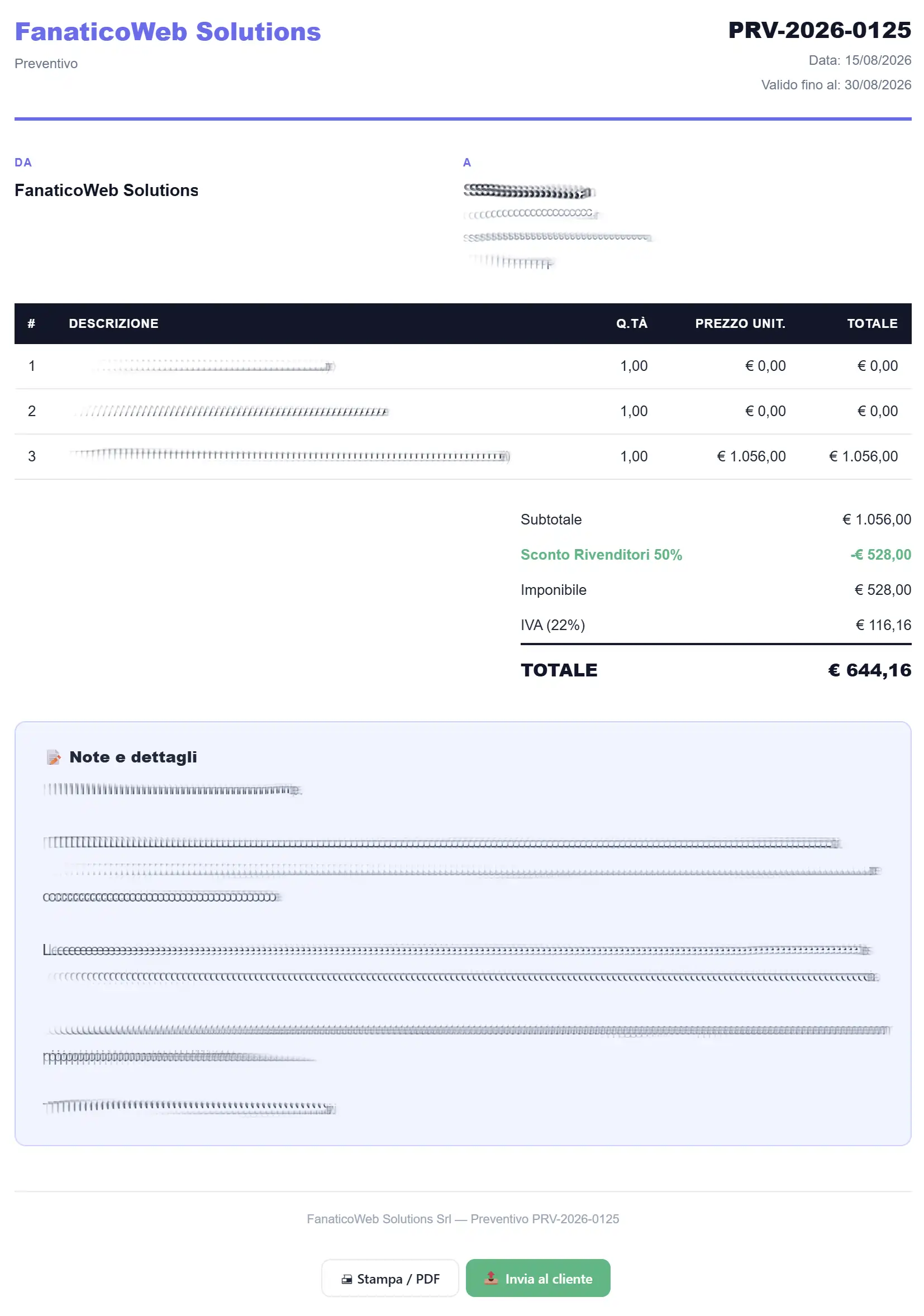 Preventivo Fanatico Suite